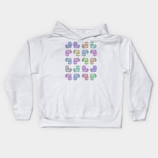 Hypnotic pattern with dark hearts Kids Hoodie